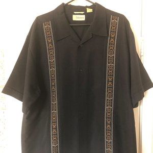 Cubavera Short-Sleeve Black Button Down XL
